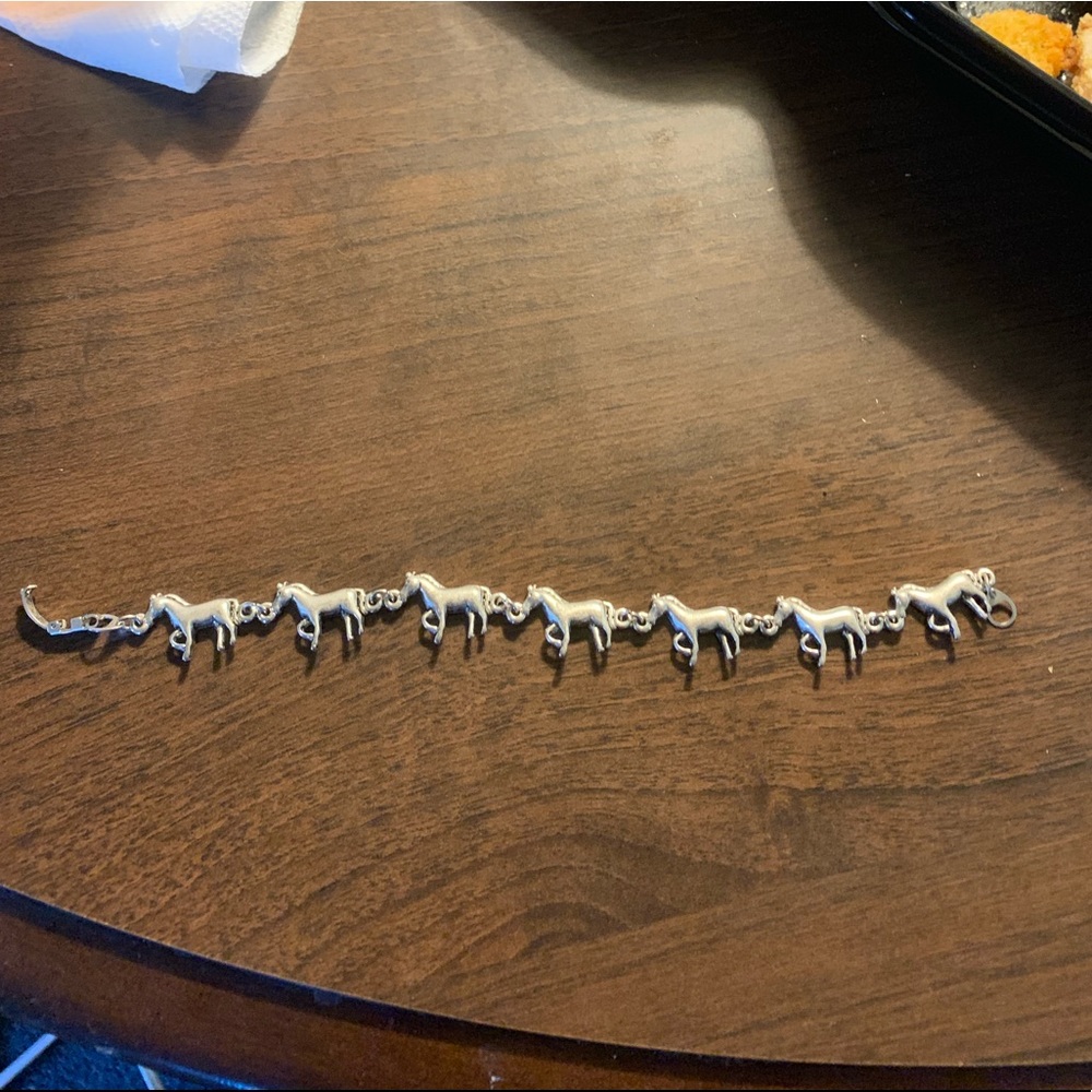 Silver pony bracelet